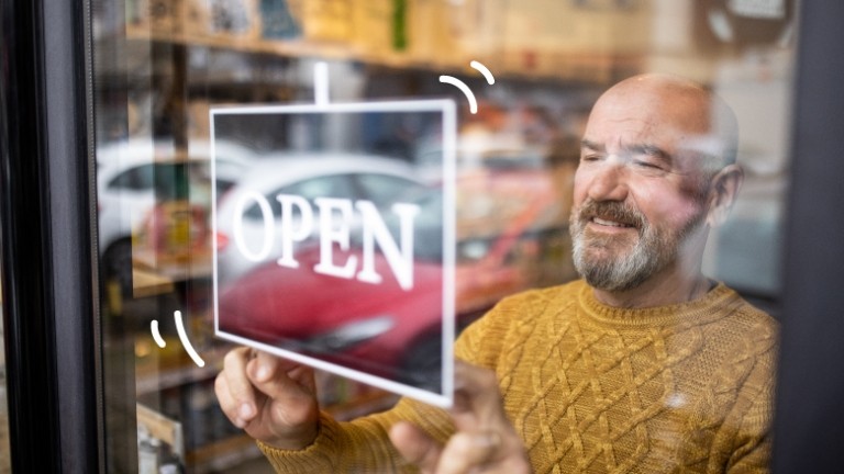 Man opens a store