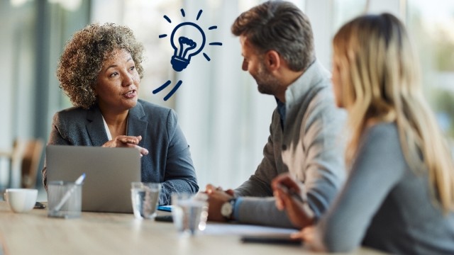 People discussing credit union benefits