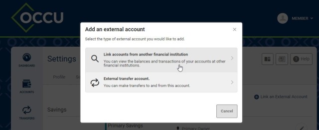 Link external accounts sample image