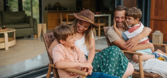 Happy couple with kids